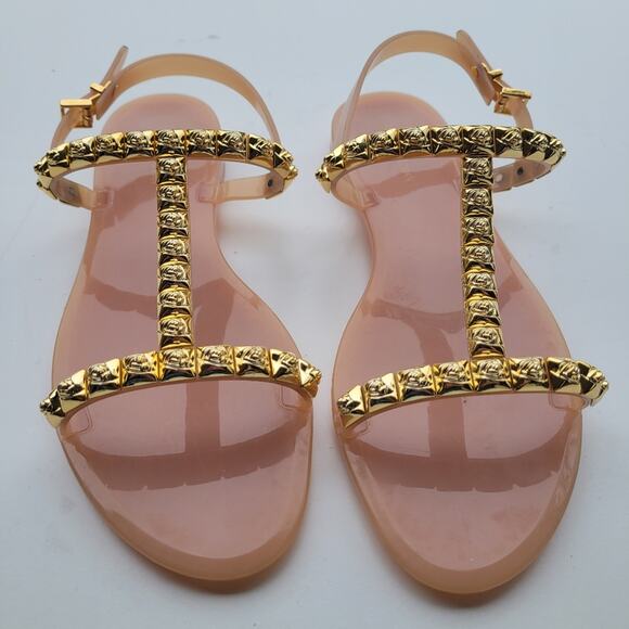 Stuart Weitzman Women's Jelrose Flat Studded Sandal Ballet Pink Size 10 - Picture 8 of 9